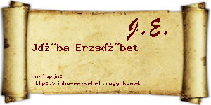 Jóba Erzsébet névjegykártya